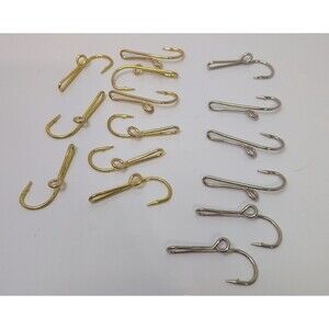 Lot Of 15 Metal Fish Hook Hat Clips